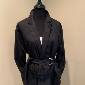 Black linen blend jacket